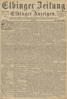Elbinger Zeitung und Elbinger Anzeigen, Nr. 84 Sonntag 10. April 1887