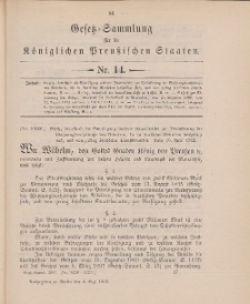 Gesetz-Sammlung für die Königlichen Preussischen Staaten, 6. Mai 1902, nr. 14.