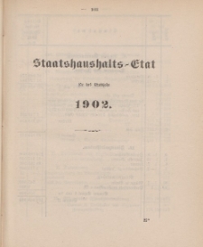 Gesetz-Sammlung für die Königlichen Preussischen Staaten, (Staatshaushalts-Etat für das Etatsjahr 1902)