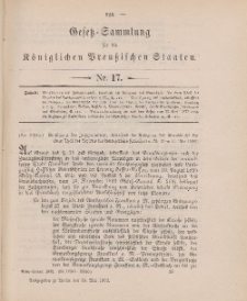Gesetz-Sammlung für die Königlichen Preussischen Staaten, 24. Mai 1902, nr. 17.