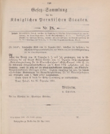 Gesetz-Sammlung für die Königlichen Preussischen Staaten, 28. Mai 1902, nr. 18.