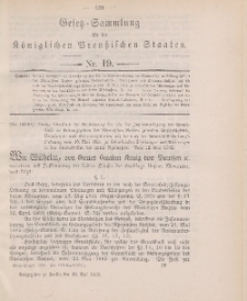 Gesetz-Sammlung für die Königlichen Preussischen Staaten, 30. Mai 1902, nr. 19.