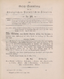 Gesetz-Sammlung für die Königlichen Preussischen Staaten, 5. Juni 1902, nr. 20.