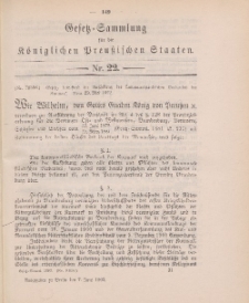 Gesetz-Sammlung für die Königlichen Preussischen Staaten, 7. Juni 1902, nr. 22.