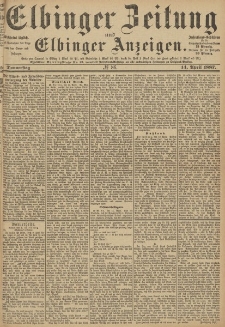 Elbinger Zeitung und Elbinger Anzeigen, Nr. 86 Donnerstag 14. April 1887