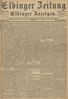 Elbinger Zeitung und Elbinger Anzeigen, Nr. 86 Donnerstag 14. April 1887