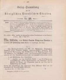 Gesetz-Sammlung für die Königlichen Preussischen Staaten, 21. Juni 1902, nr. 26.