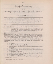 Gesetz-Sammlung für die Königlichen Preussischen Staaten, 4. Juli 1902, nr. 29.