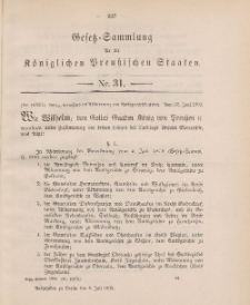 Gesetz-Sammlung für die Königlichen Preussischen Staaten, 8. Juli 1902, nr. 31.