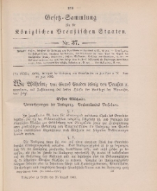 Gesetz-Sammlung für die Königlichen Preussischen Staaten, 26. August 1902, nr. 37.