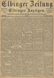 Elbinger Zeitung und Elbinger Anzeigen, Nr. 89 Sonntag 17. April 1887