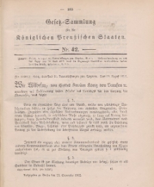 Gesetz-Sammlung für die Königlichen Preussischen Staaten, 25. September 1902, nr. 42.