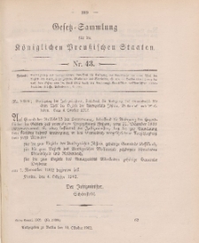 Gesetz-Sammlung für die Königlichen Preussischen Staaten, 10. Oktober 1902, nr. 43.