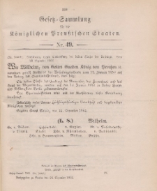 Gesetz-Sammlung für die Königlichen Preussischen Staaten, 24. Dezember 1902, nr. 49.