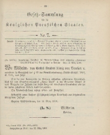 Gesetz-Sammlung für die Königlichen Preussischen Staaten, 22. März 1906, nr. 7.