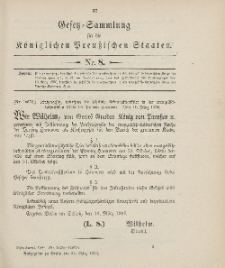 Gesetz-Sammlung für die Königlichen Preussischen Staaten, 24. März 1906, nr. 8.