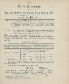 Gesetz-Sammlung für die Königlichen Preussischen Staaten, 12. April 1906, nr. 15.