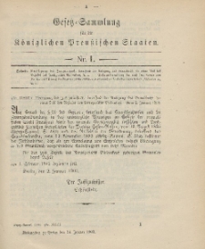 Gesetz-Sammlung für die Königlichen Preussischen Staaten, 14. Januar 1903, nr. 1.
