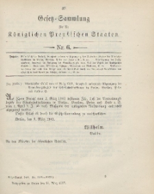 Gesetz-Sammlung für die Königlichen Preussischen Staaten, 24. März 1903, nr. 6.