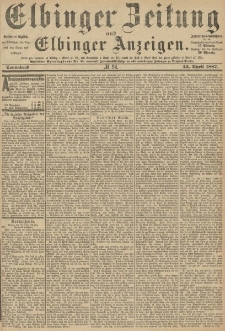 Elbinger Zeitung und Elbinger Anzeigen, Nr. 94 Sonnabend 23. April 1887