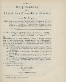 Gesetz-Sammlung für die Königlichen Preussischen Staaten, 11. April 1903, nr. 9.