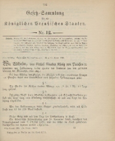 Gesetz-Sammlung für die Königlichen Preussischen Staaten, 24. April 1903, nr. 12.