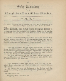 Gesetz-Sammlung für die Königlichen Preussischen Staaten, 28. April 1903, nr. 13.