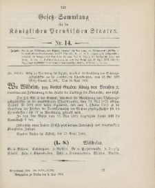 Gesetz-Sammlung für die Königlichen Preussischen Staaten, 6. Mai 1903, nr. 14.