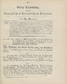 Gesetz-Sammlung für die Königlichen Preussischen Staaten, 9. Juni 1903, nr. 18.