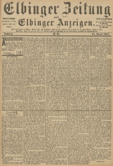 Elbinger Zeitung und Elbinger Anzeigen, Nr. 95 Sonntag 24. April 1887