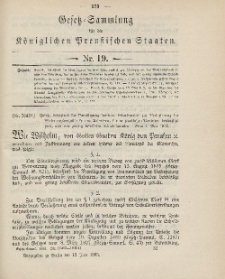 Gesetz-Sammlung für die Königlichen Preussischen Staaten, 12. Juni 1903, nr. 19.