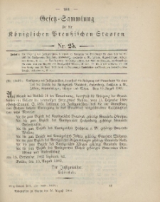 Gesetz-Sammlung für die Königlichen Preussischen Staaten, 31. August 1903, nr. 25.