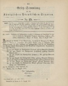 Gesetz-Sammlung für die Königlichen Preussischen Staaten, 31. August 1903, nr. 25.