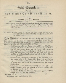 Gesetz-Sammlung für die Königlichen Preussischen Staaten, 19. Dezember 1903, nr. 31.