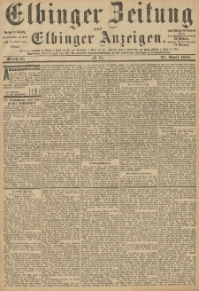 Elbinger Zeitung und Elbinger Anzeigen, Nr. 97 Mittwoch 27. April 1887