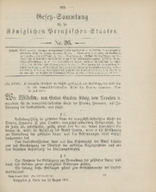 Gesetz-Sammlung für die Königlichen Preussischen Staaten, 13. August 1906, nr. 36.