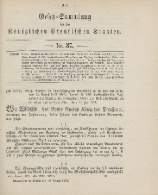 Gesetz-Sammlung für die Königlichen Preussischen Staaten, 16. August 1906, nr. 37.