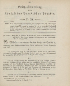 Gesetz-Sammlung für die Königlichen Preussischen Staaten, 31. August 1906, nr. 38.