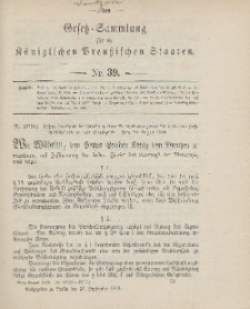 Gesetz-Sammlung für die Königlichen Preussischen Staaten, 21. September 1906, nr. 39.