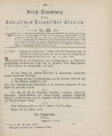 Gesetz-Sammlung für die Königlichen Preussischen Staaten, 10. November 1906, nr. 41.