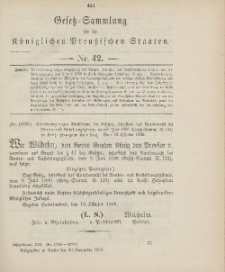 Gesetz-Sammlung für die Königlichen Preussischen Staaten, 20. November 1906, nr. 42.