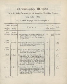 Gesetz-Sammlung für die Königlichen Preussischen Staaten (Chronologische Uebersicht), 1904