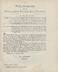 Gesetz-Sammlung für die Königlichen Preussischen Staaten, 28. Januar 1904, nr. 2.