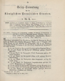 Gesetz-Sammlung für die Königlichen Preussischen Staaten, 14. März 1904, nr. 5.