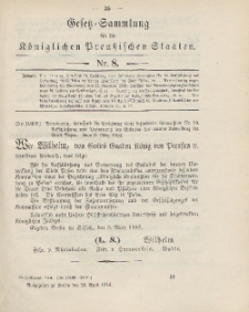 Gesetz-Sammlung für die Königlichen Preussischen Staaten, 29. April 1904, nr. 8.