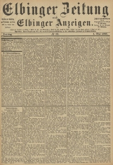 Elbinger Zeitung und Elbinger Anzeigen, Nr. 101 Sonntag 1. Mai 1887
