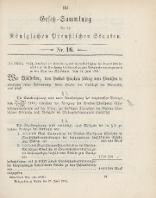 Gesetz-Sammlung für die Königlichen Preussischen Staaten, 28. Juni 1904, nr. 16.