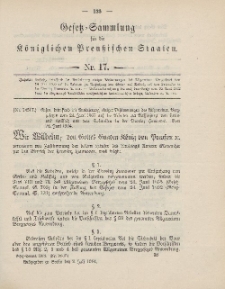 Gesetz-Sammlung für die Königlichen Preussischen Staaten, 2. Juli 1904, nr. 17.