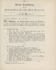 Gesetz-Sammlung für die Königlichen Preussischen Staaten, 30. Juli 1904, nr. 23.