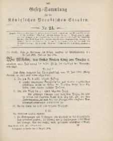 Gesetz-Sammlung für die Königlichen Preussischen Staaten, 3. August 1904, nr. 24.